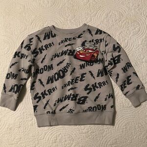 Disney Cars Gray Sweatshirt with Lightning McQueen NWOT